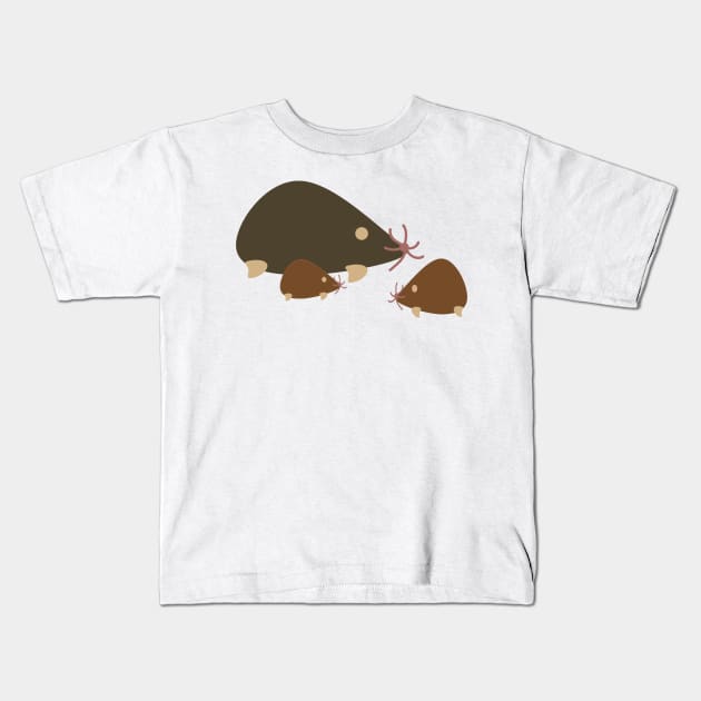 Cute Moles Kids T-Shirt by emadamsinc